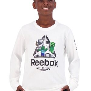 Reebok Kids White Minecraft Graphic Sweatshirt